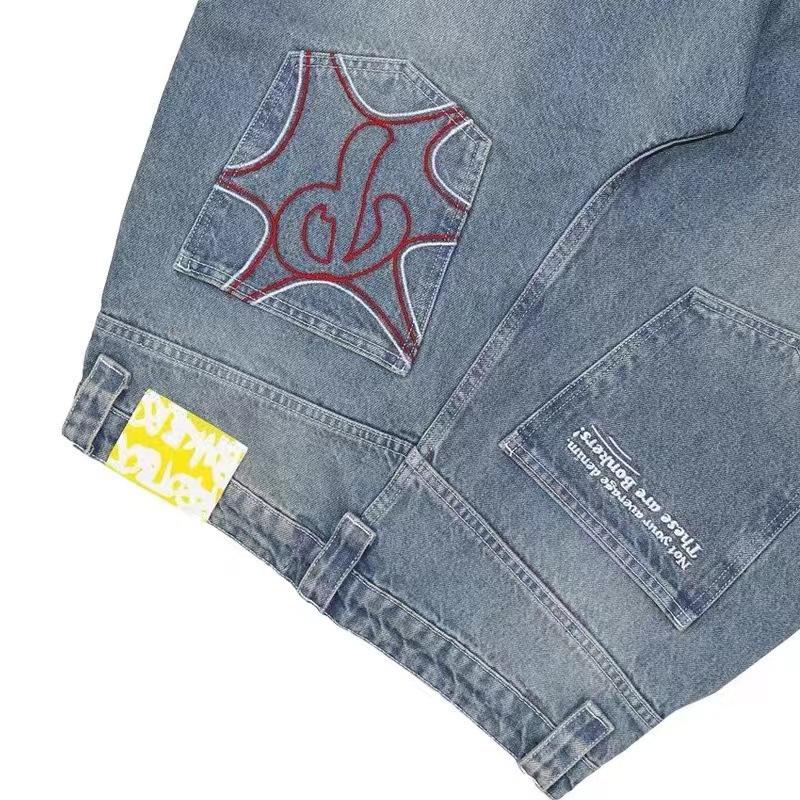 Neue Hip-Hop Jeans für Männer und Frauen Nische Einfache Straight-Leg Freizeithose XL blau von Joom DACH