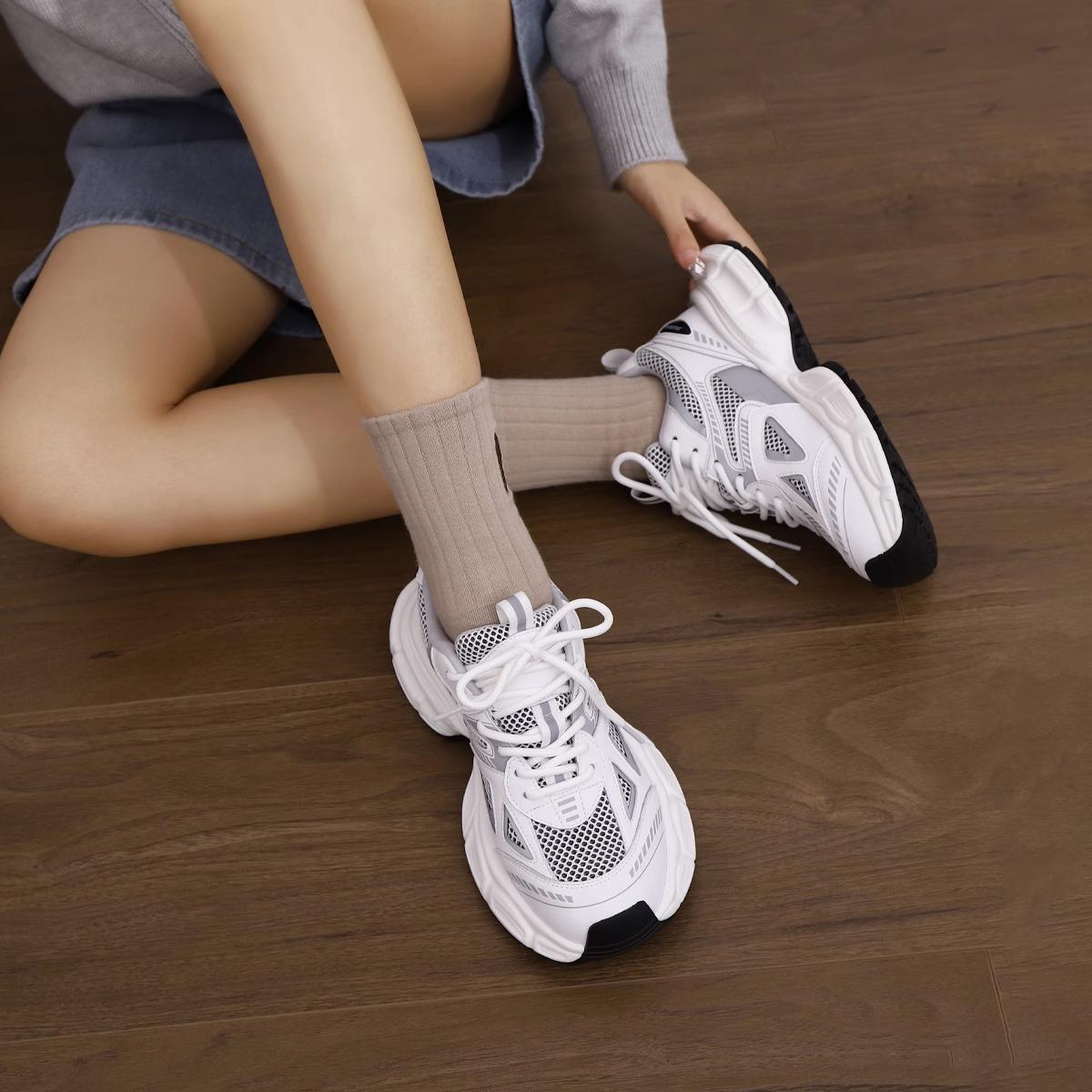 Neue Ins Modische Plattform Silber Papa Schuhe Damen Herbst und Winter Leichte Sneaker Casual Laufschuhe 40 von Joom DACH