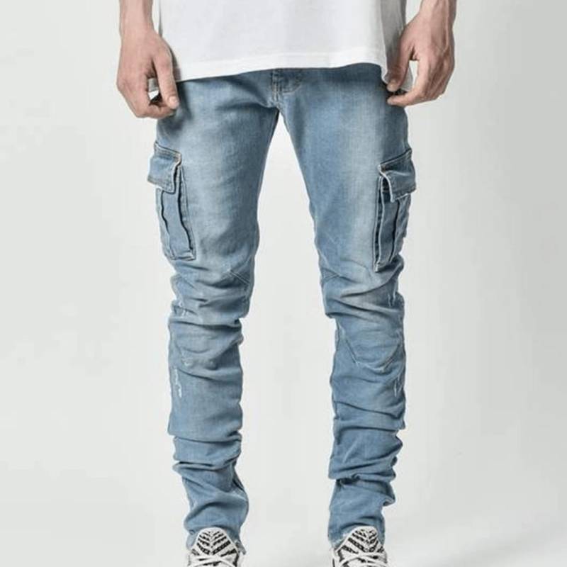 Neue Jeans Herren Seitentasche Small Leg Skinny Jeans Herren L von Joom DACH