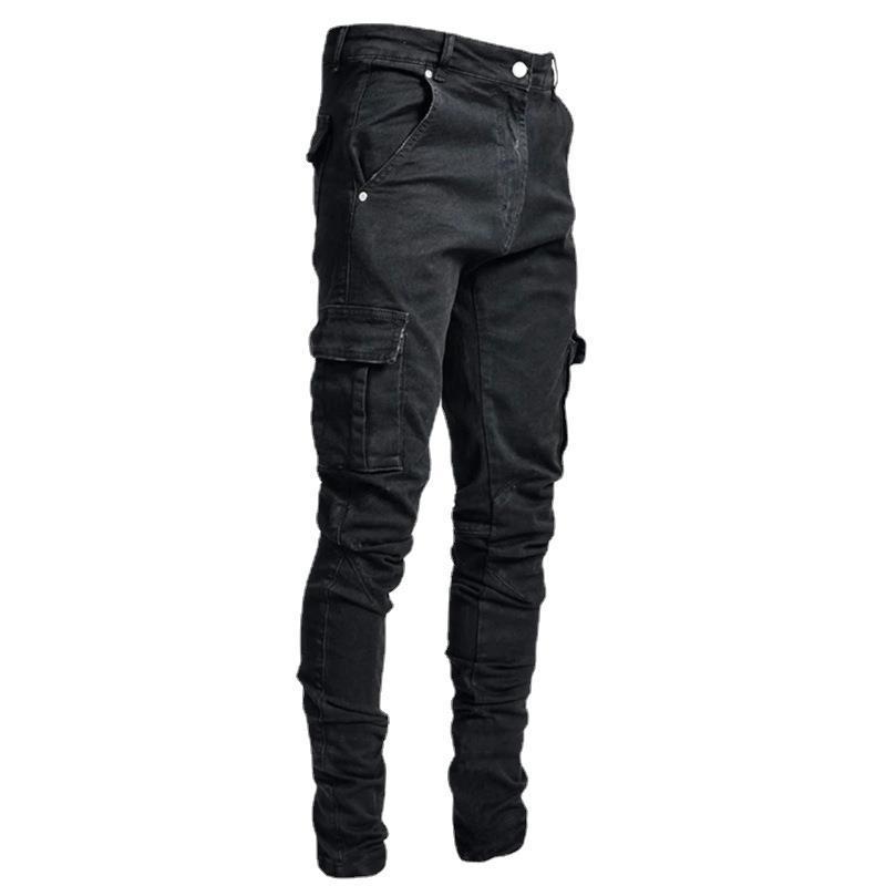 Neue Jeans Herren Seitentasche Small Leg Skinny Jeans Herren S schwarz von Joom DACH