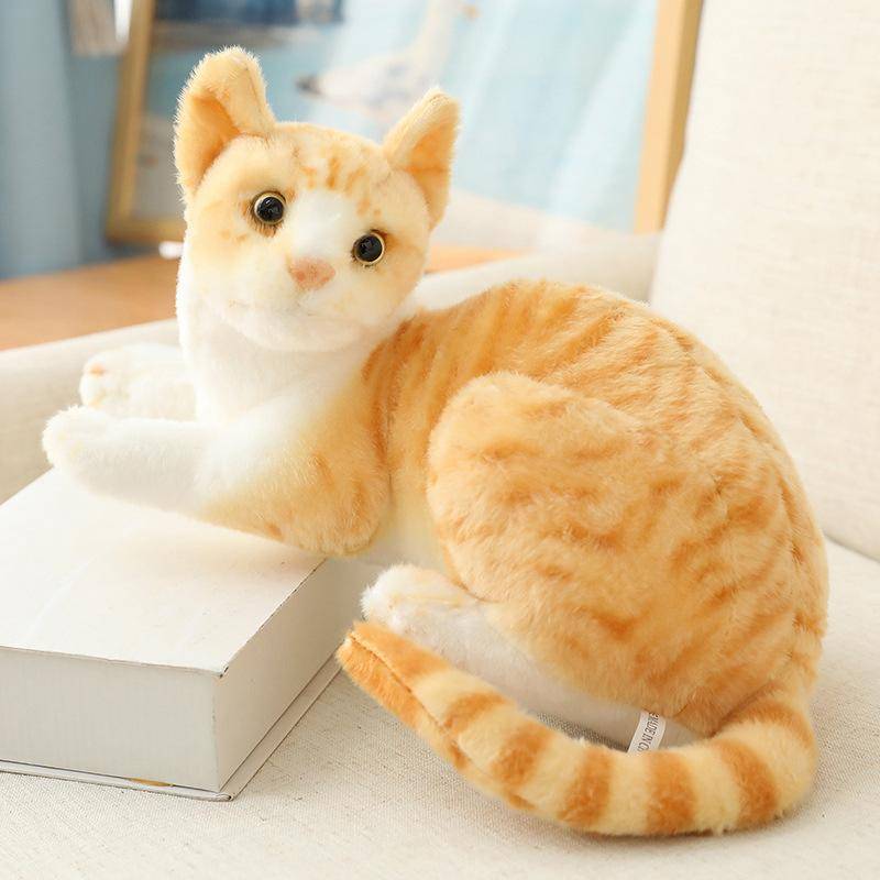 Neue Kawaii Niedliche Imitations-Kätzchen Plüschtier Katze Stern Puppe Kinder Beruhigen und Begleiten Kissen Kinderspielzeug Simulationskatze Stofftiere 26cm von Joom DACH