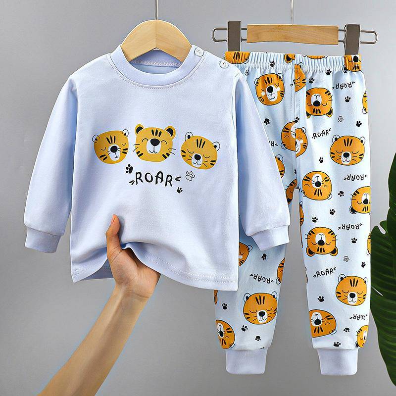 Neue Kinder Jungen Mädchen Reine Baumwolle Pyjamas Niedlichen Cartoon Langarm Pyjamas Kleinkind Baby Herbst Nachtwäsche Kinder Kleidung Sets 110cm von Joom DACH