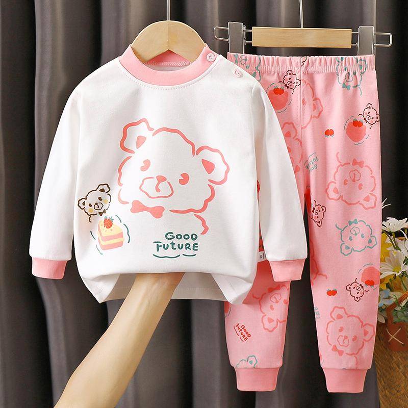 Neue Kinder Jungen Mädchen Reine Baumwolle Pyjamas Niedlichen Cartoon Langarm Pyjamas Kleinkind Baby Herbst Nachtwäsche Kinder Kleidung Sets 80cm von Joom DACH