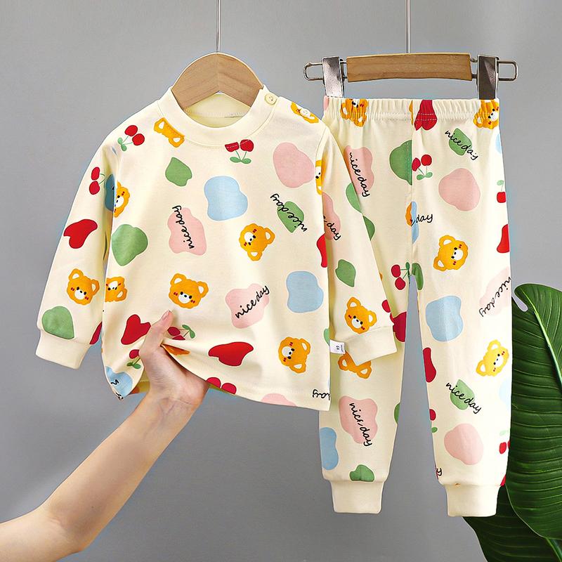 Neue Kinder Jungen Mädchen Reine Baumwolle Pyjamas Niedlichen Cartoon Langarm Pyjamas Kleinkind Baby Herbst Nachtwäsche Kinder Kleidung Sets 80cm von Joom DACH