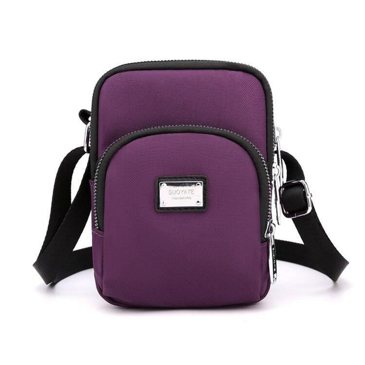 Neue Kleine Frauen Schulter Tasche Nylon Damen Handy umhängetaschen Einfache mädchen Geldbörse Weibliche Handtaschen Vintage Umhängetasche violett von Joom DACH