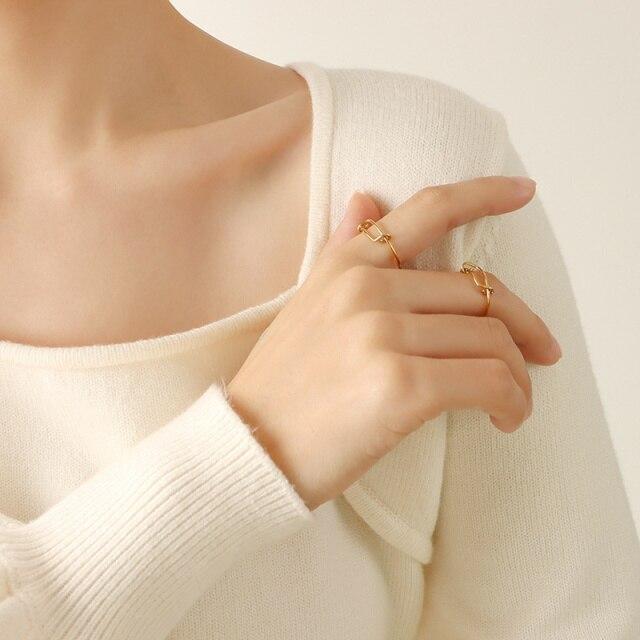 Neue Knoten Edelstahlringe Geometrie Ring Für Männer Und Frauen Designer Großhandel Trendiger Minimalistischer Schmuck Adjustable von Joom DACH