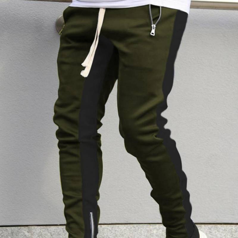 Neue Kordelzughose Beinreißverschluss Doppeltaschenreißverschluss Sporthose Mode Herren gestreifte Hose XXXL von Joom DACH