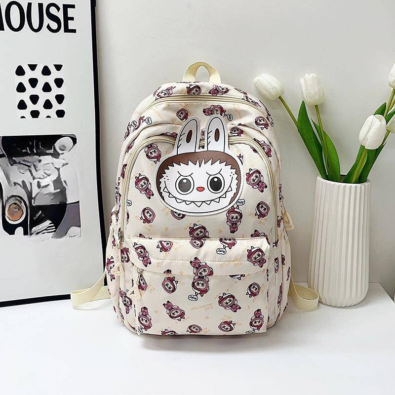 Neue Labobo Junior High School Schultaschen Niedliche Cartoon Lastreduzierung Mädchen Rucksäcke Hochwertiges Nylon Wasserdicht Doppelschulter Büchertasche beige von Joom DACH