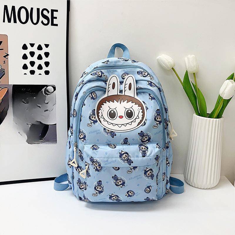 Neue Labobo Junior High School Schultaschen Niedliche Cartoon Lastreduzierung Mädchen Rucksäcke Hochwertiges Nylon Wasserdicht Doppelschulter Büchertasche blau von Joom DACH