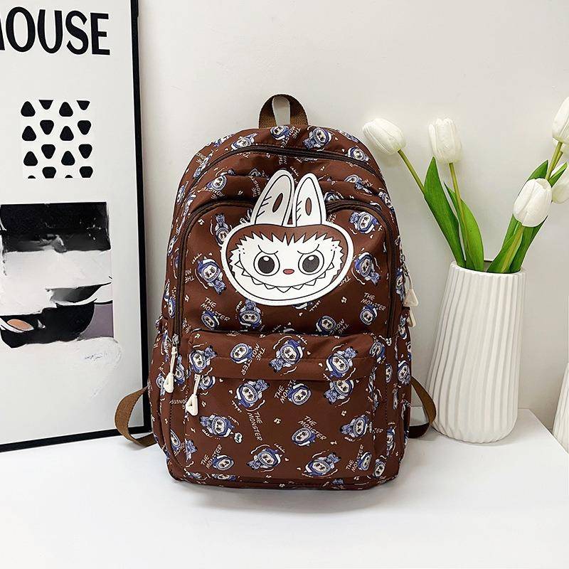 Neue Labobo Junior High School Schultaschen Niedliche Cartoon Lastreduzierung Mädchen Rucksäcke Hochwertiges Nylon Wasserdicht Doppelschulter Büchertasche kaffeebraun von Joom DACH