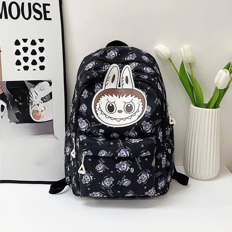 Neue Labobo Junior High School Schultaschen Niedliche Cartoon Lastreduzierung Mädchen Rucksäcke Hochwertiges Nylon Wasserdicht Doppelschulter Büchertasche schwarz von Joom DACH