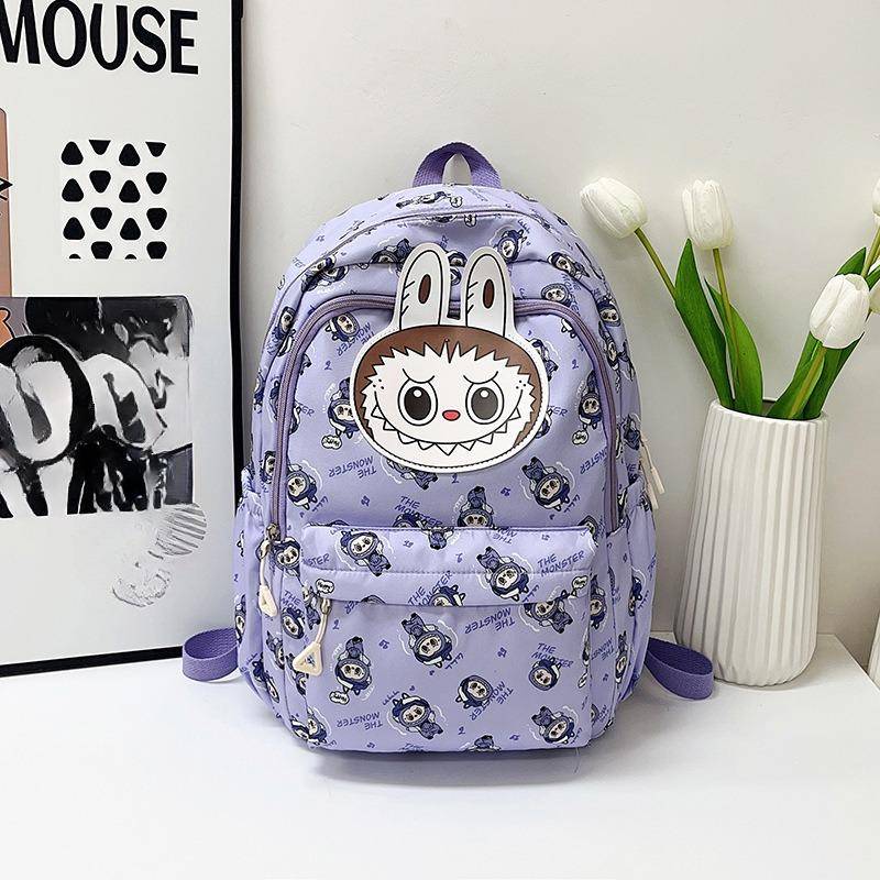 Neue Labobo Junior High School Schultaschen Niedliche Cartoon Lastreduzierung Mädchen Rucksäcke Hochwertiges Nylon Wasserdicht Doppelschulter Büchertasche violett von Joom DACH