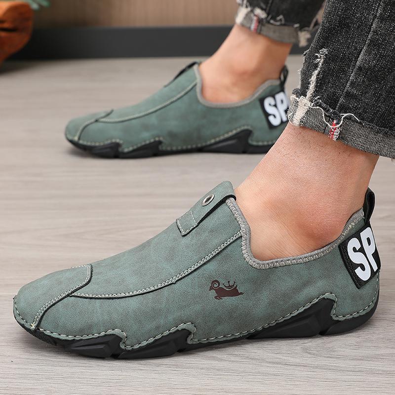 Neue Leder Casual Luxus Sport Bequem Mode Walking Sommer Slipper Herren Moka Outdoor Fahrschuhe Tenis Masculino 46 grün von Joom DACH