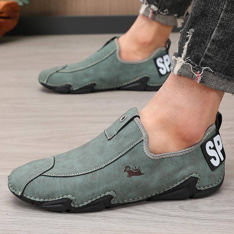 Neue Leder Casual Luxus Sport Bequem Mode Walking Sommer Slipper Herren Moka Outdoor Fahrschuhe Tenis Masculino 46 grün von Joom DACH