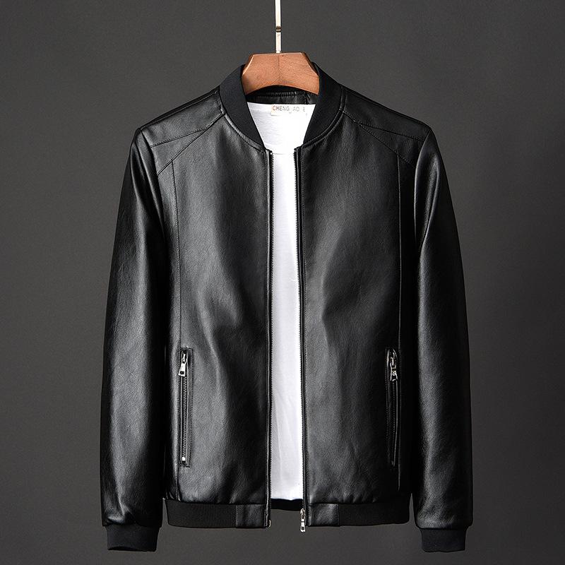 Neue Leder Herren Freizeitjacke Jugend Frühling und Herbst Motorradjacke XXXXL von Joom DACH
