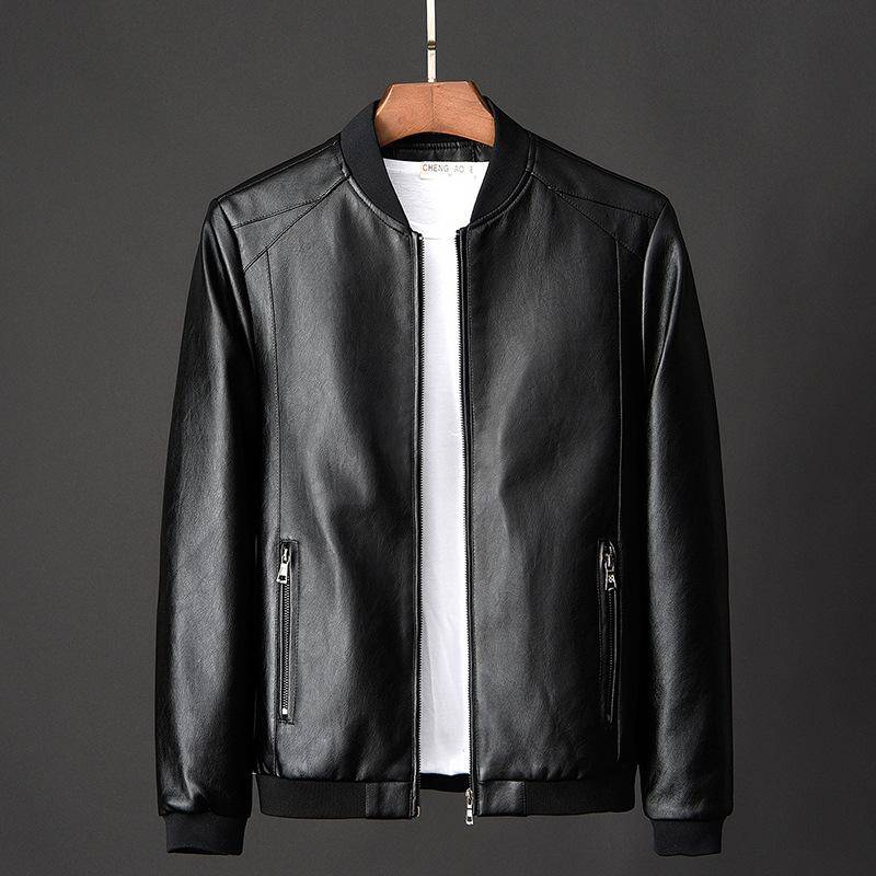 Neue Leder Herren Freizeitjacke Jugend Frühling und Herbst Motorradjacke XXXXL von Joom DACH