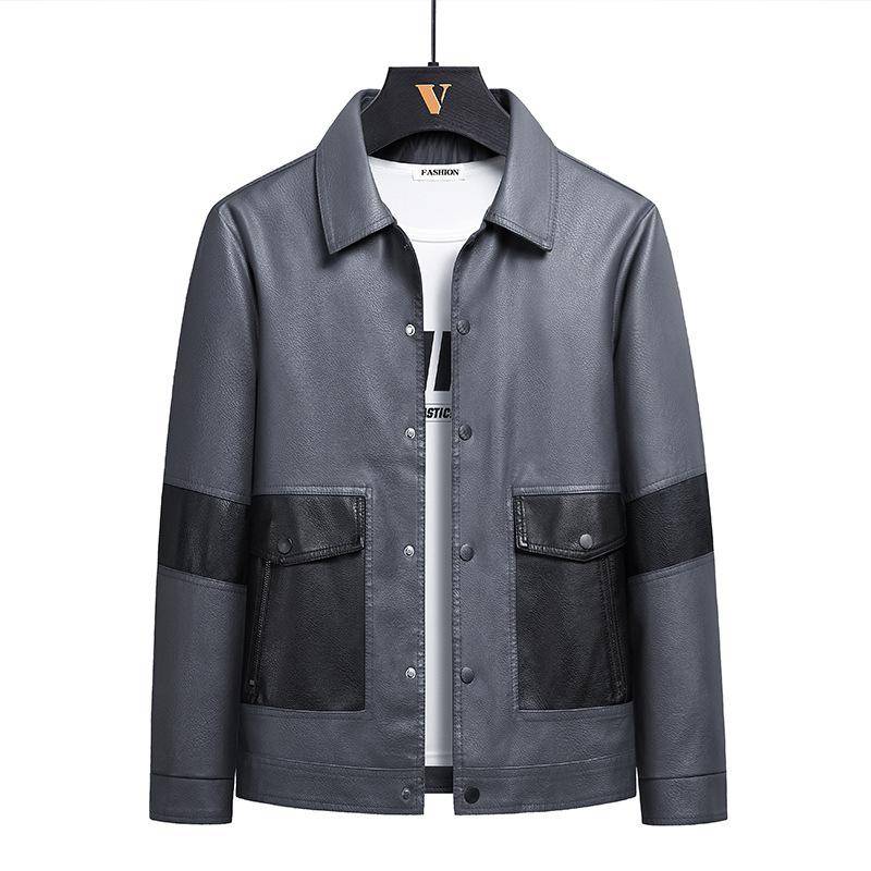 Neue Lederjacke Herren Weiches Leder Locker Plus Samt Verdickt Dicker Mann Plus Fett Plus Größe Motorrad Winter Lederjacke 5XL von Joom DACH