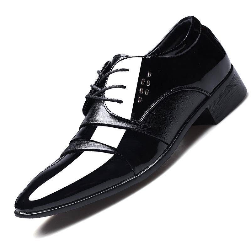 Neue Lederschuhe Herren Business-Kleid Schuhe Koreanischen Stil Herrenschuhe Große Größe Spitzschuh Freizeitschuhe 42 schwarz von Joom DACH