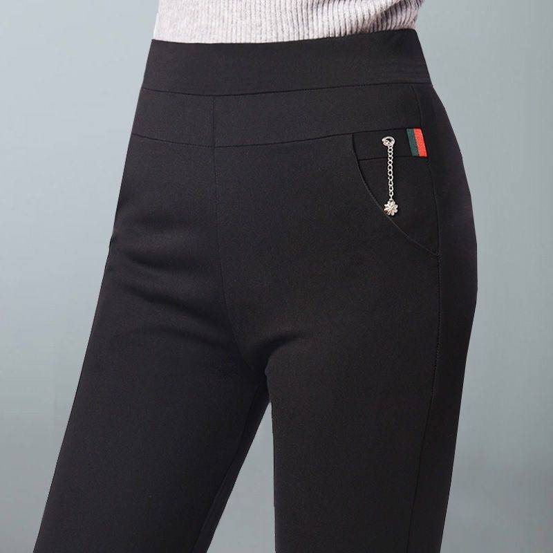 Neue Leggings mit hoher Taille für Damen, dünne, elastische und vielseitige schwarze Freizeithosen für Damen in großen Größen 3XL von Joom DACH