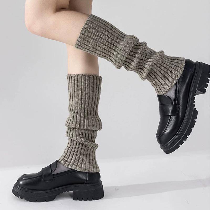 Neue Lolita Beinwärmer Damen Lange Socken Wolle Gestrickte Fußabdeckung Armwärmer Y2K Herbst Winter Häkelhaufen Socken Stiefelmanschetten 1 pair grau von Joom DACH