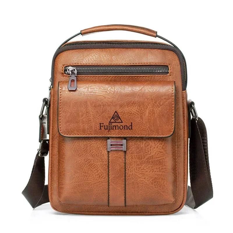 Neue Luxusmarke Herrentasche Umhängetaschen Mann Vintage Umhängetasche PU Leder Männer Handtasche Umhängetaschen für Männer 20.5X24X5.5CM von Joom DACH