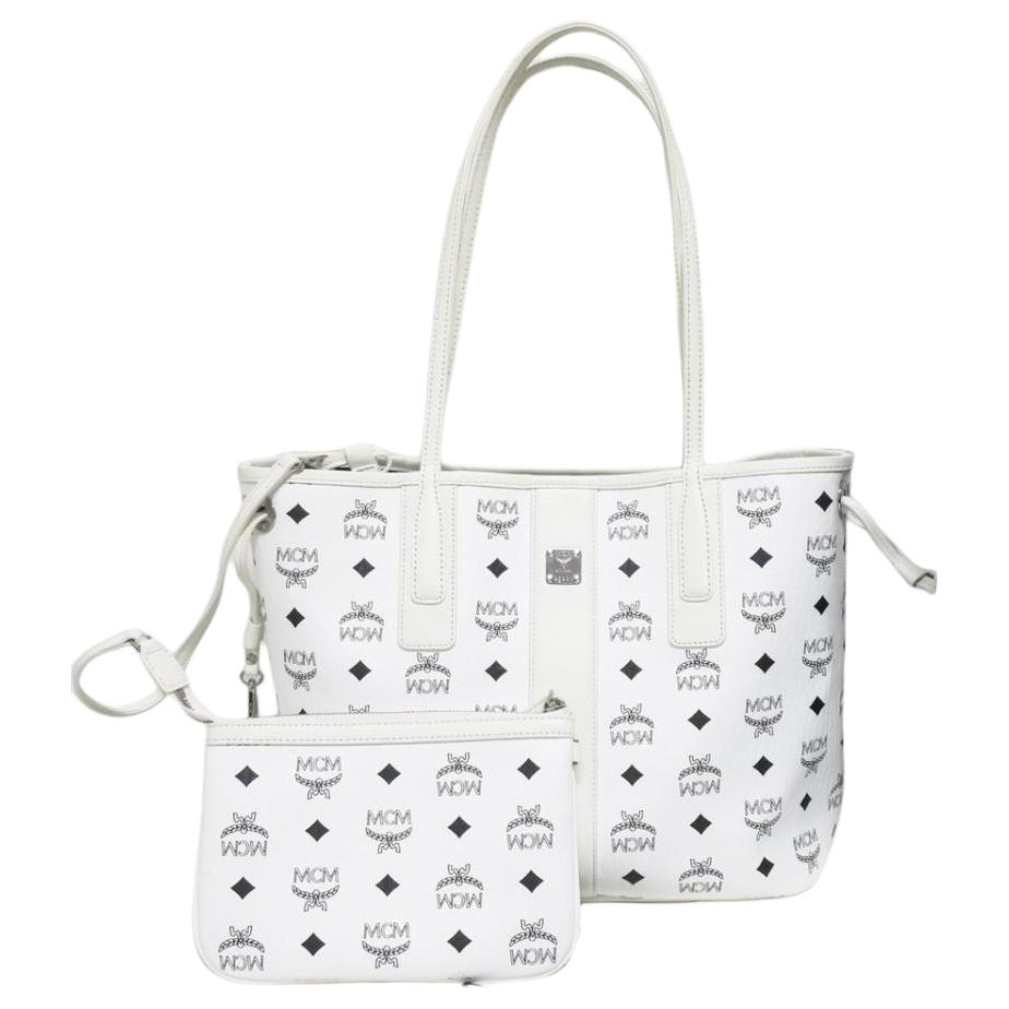 Neue MCM Liz Visetos Leder-Kombinationstasche, Tragetasche, Einkaufstasche, Umhängetasche, Handtasche Normal Damen Weiß MWPDSLR02WT001 29.0*14.0*24.9CM von Joom DACH