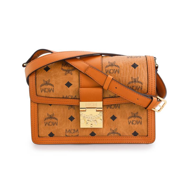 Neue MCM Tracy Visetos beschichtete Canvas mit Lederbesatz Umhängetasche Klein Damen Cognac MWSCAXT01CO001 22.1*5.6*15.0CM von Joom DACH