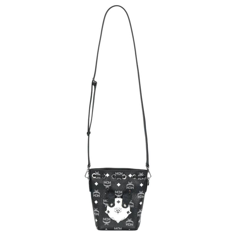 Neue MCM Visetos Leder Bucket Bag, Handtasche, Schultertasche Extra Mini Damen Schwarz MWDBSXL04BV001 13.0*8.4*19.1CM von Joom DACH