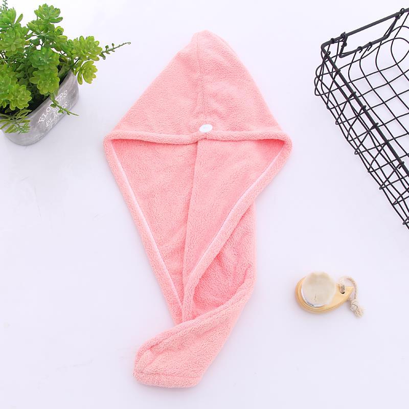 Neue Mädchen Haar Trocknen Hut Schnell-trockene Haar Handtuch Kappe Hut Bad Hut Mikrofaser Solide Handtuch Kappe Super Absorption turban Haar Trockenen Kappe 25X65cm rosa von Joom DACH