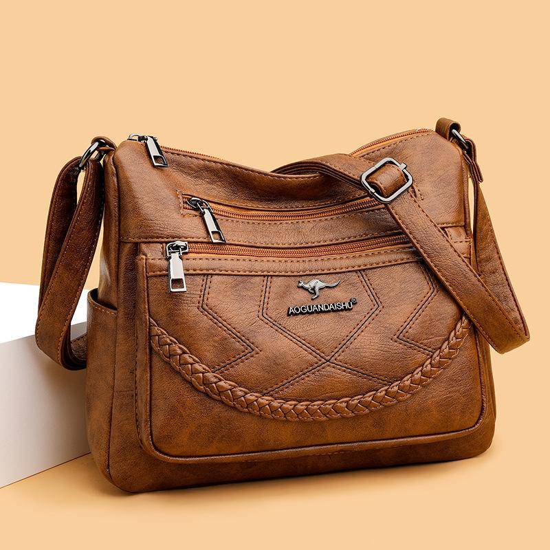 Neue Mama-Tasche für Damen, einfache und modische Umhängetasche, weiches Leder, große Kapazität, Umhängetasche für Damen mittleren Alters, Flut 27*11*23cm braun Neue Mama-Tasche für Damen, einfache und modische Umhängetasche, weiches Leder, große Kapazität, Umhängetasche für Damen mittleren Alters, Flut 27*11*23cm braun von Joom DACH