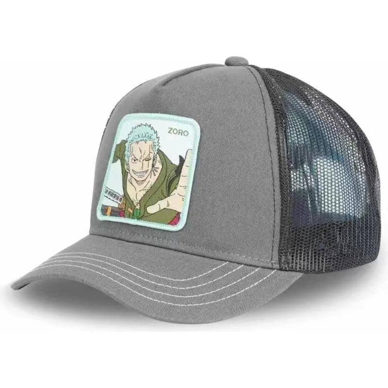 Neue Marke Cartoon Anime Snapback Cap Baumwolle Baseball Cap Männer Frauen Hip Hop Papa Hut Trucker Mesh Hut ZORO GRAY von Joom DACH