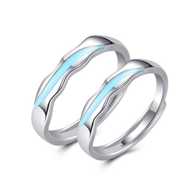 Neue Meer Paare Ring S925 Silber Mode Herz der Paar Ringe für Liebhaber Männer Frauen Schmuck Gedenken Valentinstag Geschenk von Joom DACH