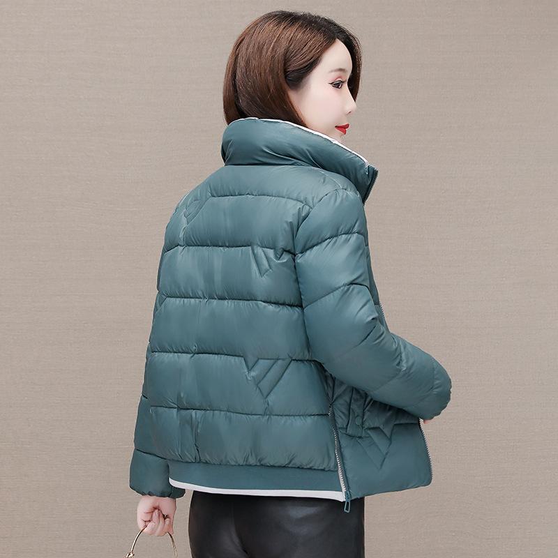 Neue Mittlere Altersgruppe Damen Übergröße Baumwollgepolsterte Jacke Kurz Daunen Baumwollgepolsterte Jacke Winter Baumwollgepolsterte Jacke Damenmantel 3XL grün von Joom DACH