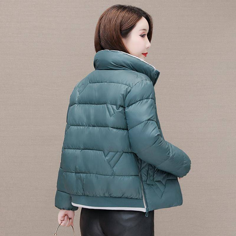 Neue Mittlere Altersgruppe Damen Übergröße Baumwollgepolsterte Jacke Kurz Daunen Baumwollgepolsterte Jacke Winter Baumwollgepolsterte Jacke Damenmantel 3XL grün von Joom DACH