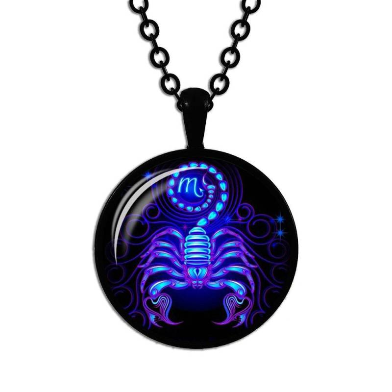 Neue Mode 12 Sternzeichen Design Sternzeichen Horoskop Astrologie Anhänger Halskette Damen Männer Glas Cabochon Halskette von Joom DACH
