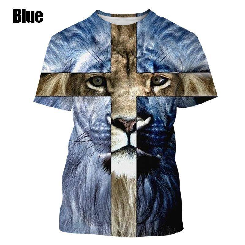 Neue Mode 3D-Löwe-Druck entworfen Tops T-Shirt Männer Frauen Casual Harajuku Kurzarm T-Shirt mit kurzen Ärmeln XXXL von Joom DACH