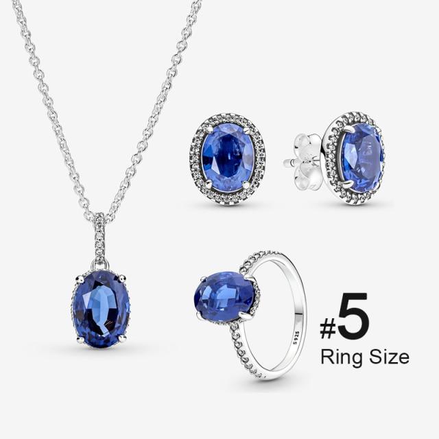 Neue Mode Charme S925 Silber Funkelnden Halo Schmuck Geschenk Zirkon Frauen Halskette Ohrringe Machen Bankett von Joom DACH