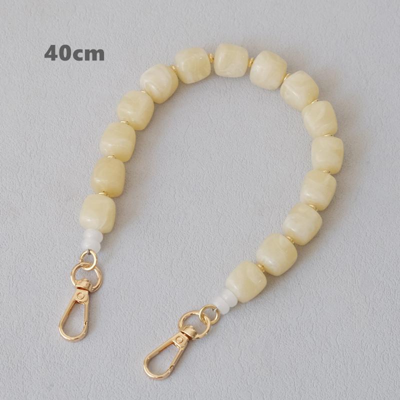 Neue Mode Damen Tasche Accessoire Abnehmbare Candy Perlenketten Niedlich Acryl Luxus Riemen Damen Elegante Tasche Acryl Griffkette 40CM beige von Joom DACH