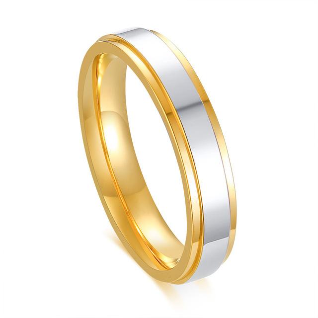 Neue Mode Einfaches Design 316 Titan Stahl Herren Ringe Liebhaber Paar Ringe Allianz Gold Ehering Ringe Set für Frauen Männer 9 von Joom DACH