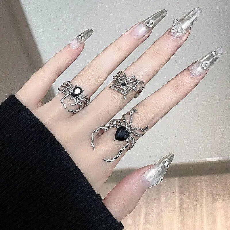 Neue Mode Glänzende Spinne Punk Ring Trendy Verstellbare Öffnung Ringe Mädchen Exquisite Offenen Finger Ring Frauen Hochzeit Schmuck von Joom DACH