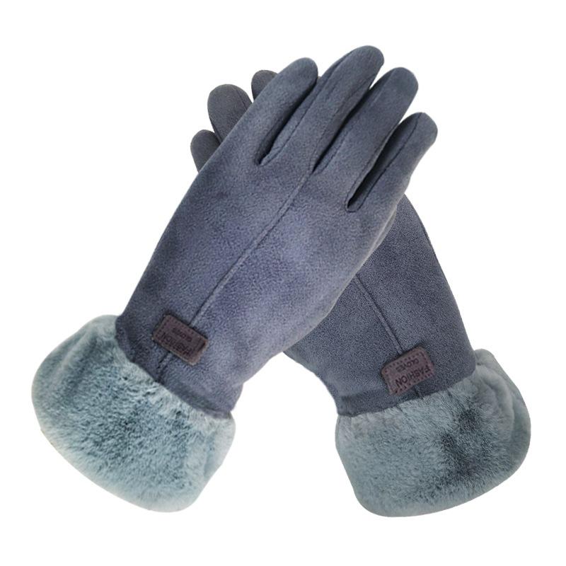 Neue Mode Handschuhe Herbst Winter Nette Pelzigen Warme Handschuhe Volle Finger Handschuhe Frauen Outdoor Sport Weibliche Handschuhe Bildschirm One Size graue von Joom DACH