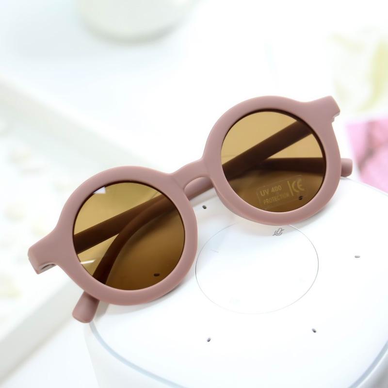 Neue Mode Kinder Sonnenbrille Kleinkind Retro Einfarbig Ultraviolett-beständig Runde Komfort Brille Brillen für Kinder violett von Joom DACH