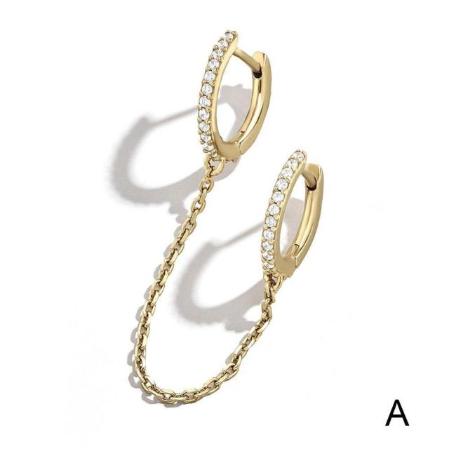 Neue Mode Kreis Ohr Manschette Versenkbare Ohrringe für Frauen Männer Gold Huggie Unisex Doppel Piercing Hoop Earing Weibliche Brincos von Joom DACH