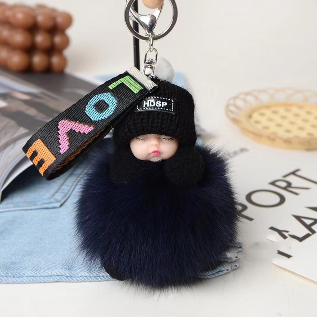 Neue Mode Nette Frauen Tasche Anhänger Plüsch Anhänger Schlaf Puppe Auto Schlüsselbund Anhänger Weihnachten Geschenk von Joom DACH