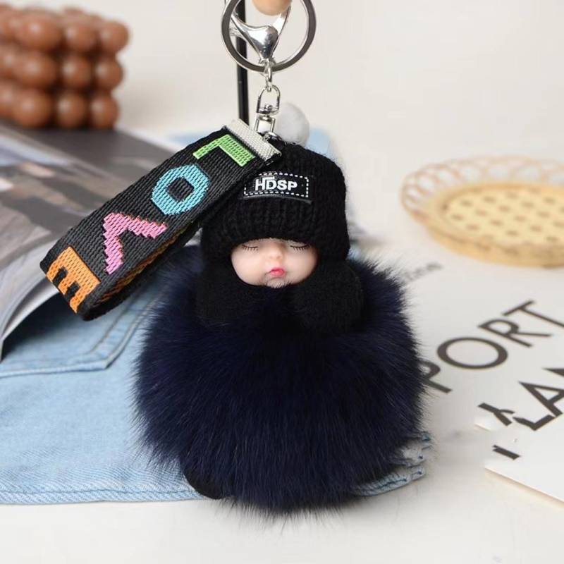 Neue Mode Nette Frauen Tasche Anhänger Plüsch Anhänger Schlaf Puppe Auto Schlüsselbund Anhänger Weihnachten Geschenk von Joom DACH