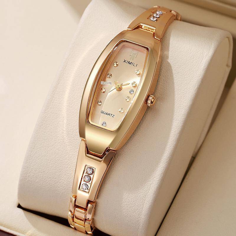 Neue Mode Ovaler Diamant Damen Quarz Armbanduhr von Joom DACH