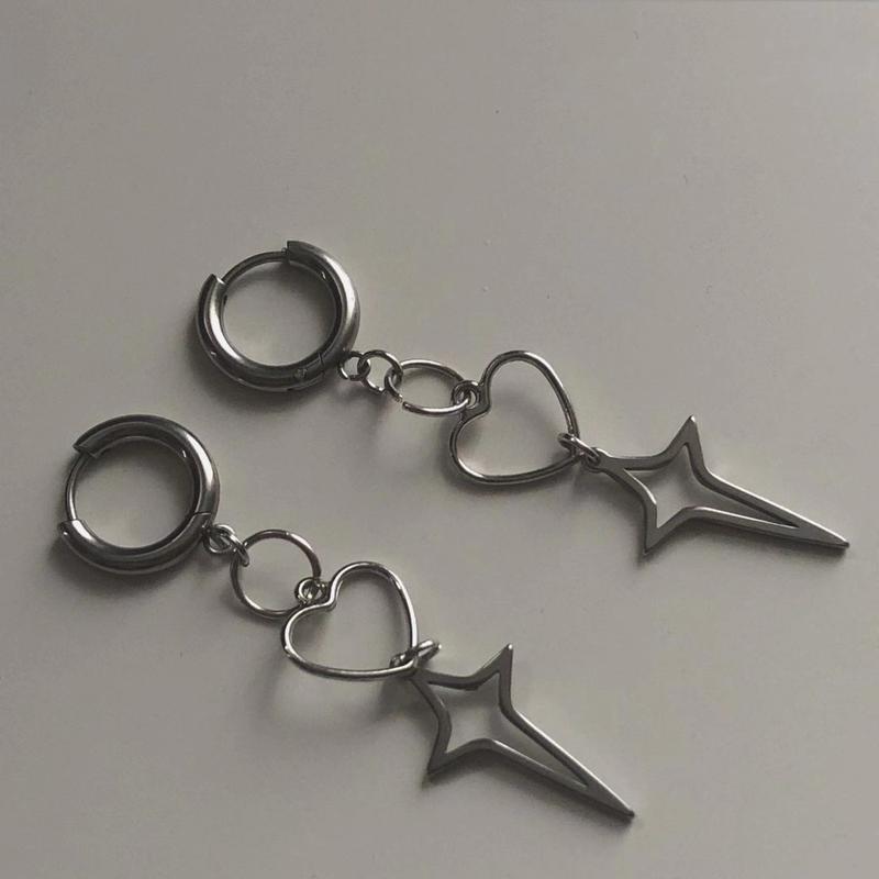 Neue Mode Punk Hohl Liebe Herz Stern Ohrringe Rock Coole frauen Kreuz Ohrringe für Dame Mädchen Geschenke Schmuck von Joom DACH