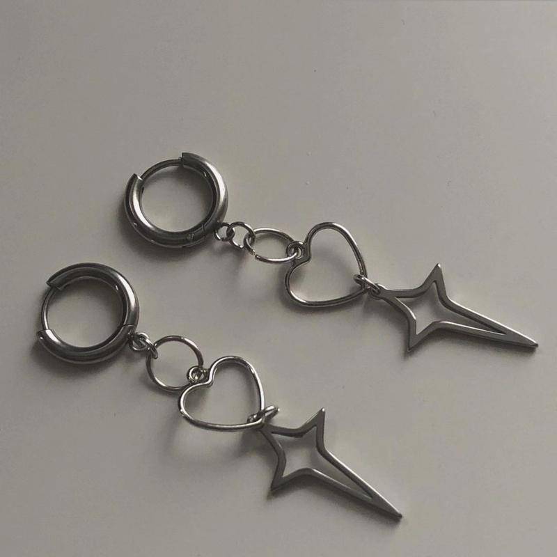 Neue Mode Punk Hohl Liebe Herz Stern Ohrringe Rock Coole frauen Kreuz Ohrringe für Dame Mädchen Geschenke Schmuck von Joom DACH