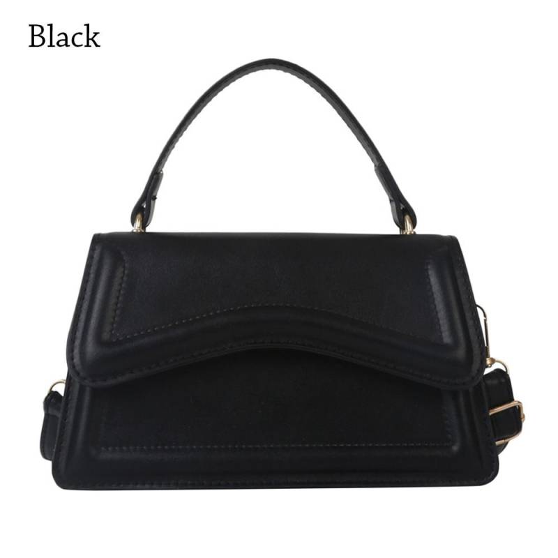 Neue Mode Sling Schulter Tasche Trend PU Leder Messenger Handtaschen Einfarbig Freizeit Stilvolle Umhängetaschen Für Frauen Mädchen schwarz von Joom DACH