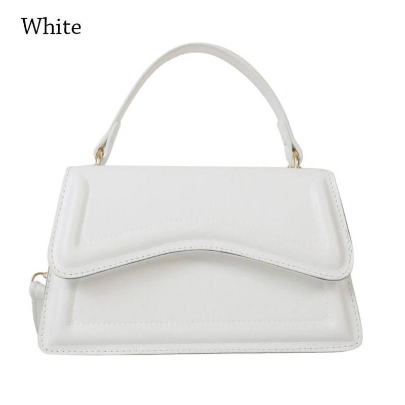 Neue Mode Sling Schulter Tasche Trend PU Leder Messenger Handtaschen Einfarbig Freizeit Stilvolle Umhängetaschen Für Frauen Mädchen weiß von Joom DACH